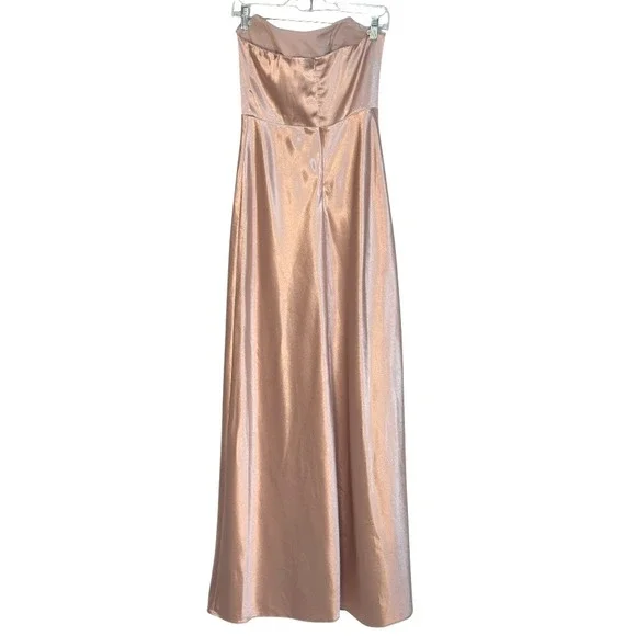Birdy Grey Evening Special Occasion‎ Bridesmaid Dress Strapless Cowl Neck Pink S - Picture 2 of 5